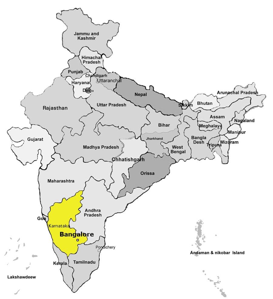 karta över Bangalore indien