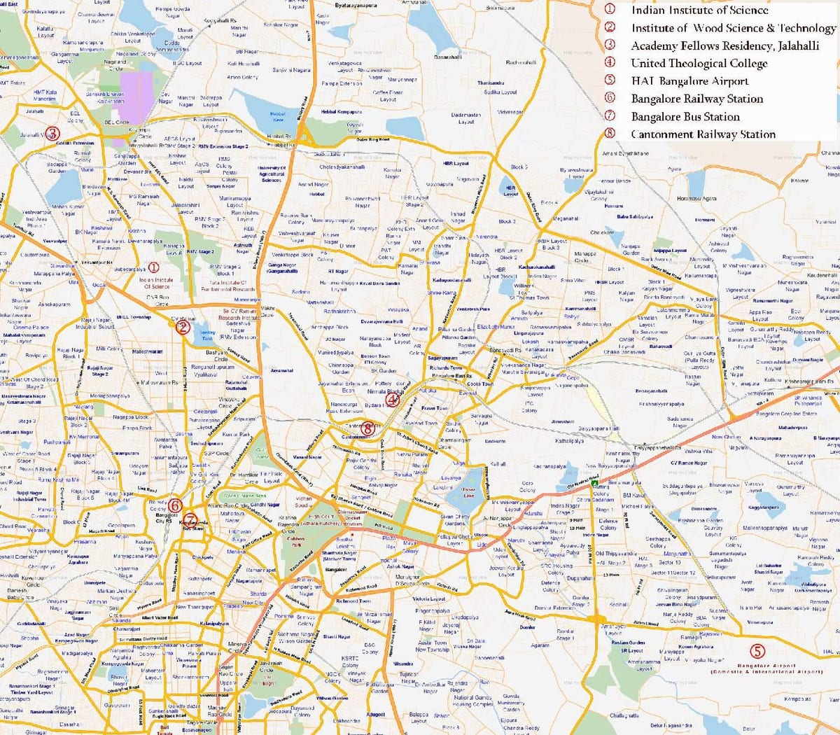 rutt karta Bangalore