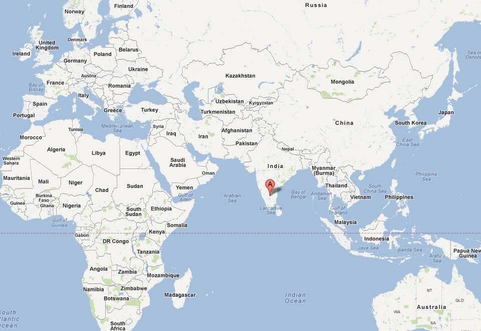 Bangalore i världen karta