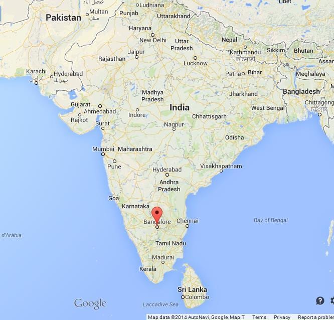 Bangalore i indien karta