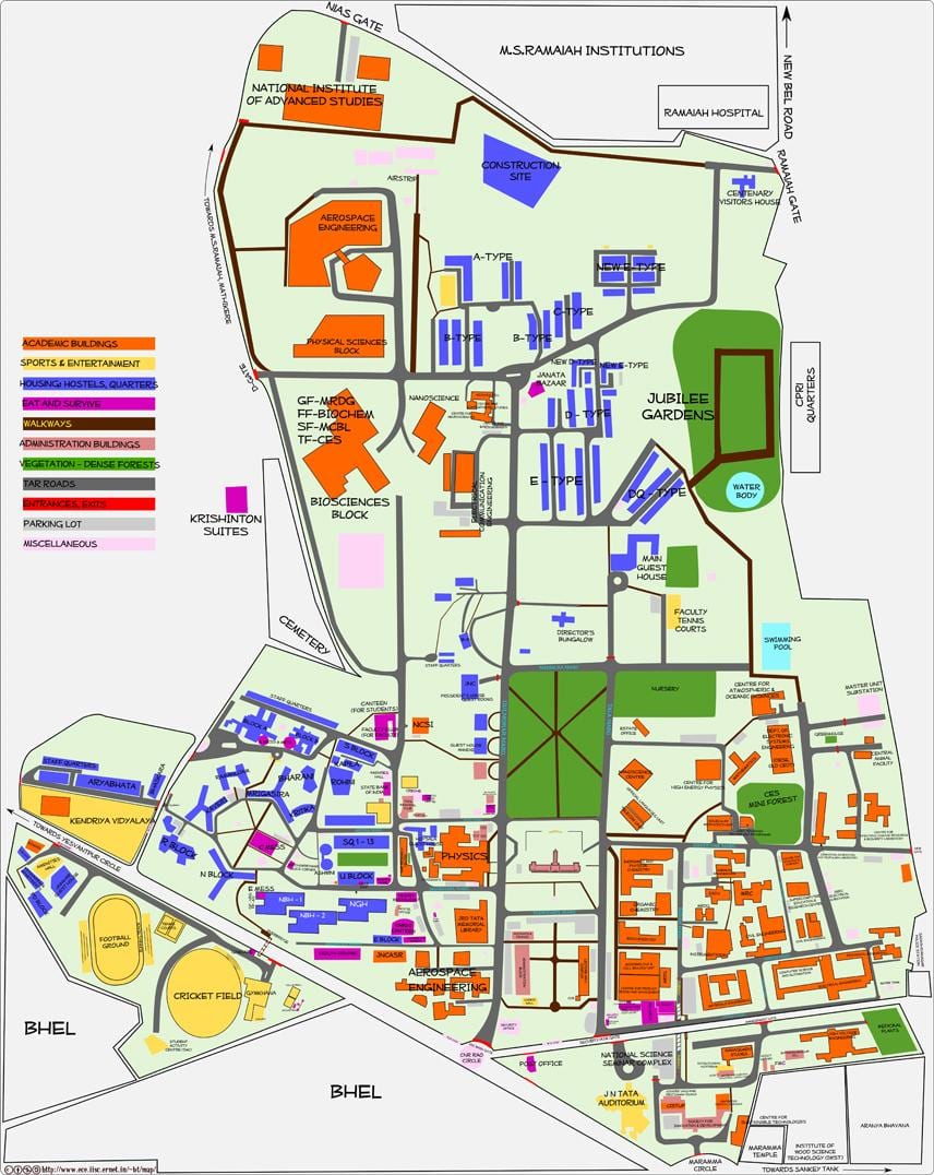 karta över IISC Bangalore