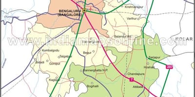 Karta över södra Bangalore