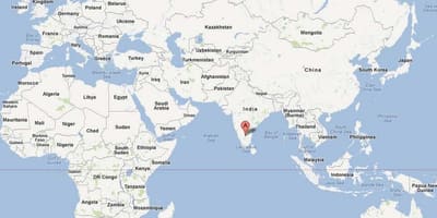 Bangalore i världen karta
